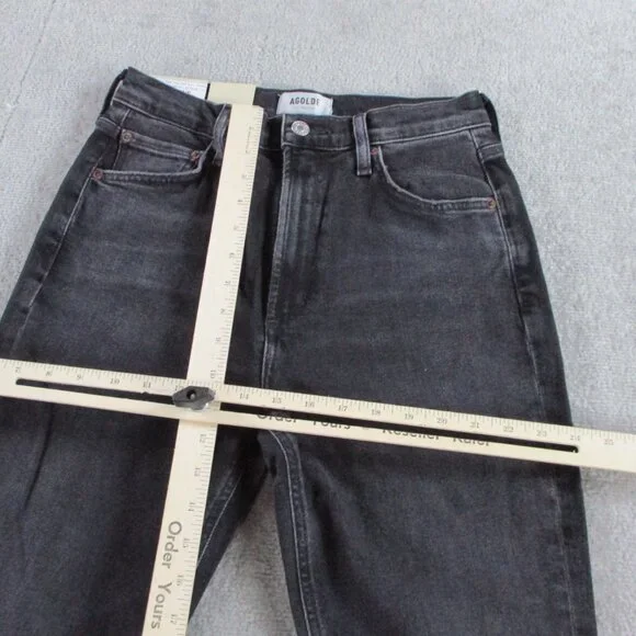 Agolde Jeans Womens 27 Black Denim Nico High Rise Slim Boot Hotline NWT $218 - Picture 6 of 15